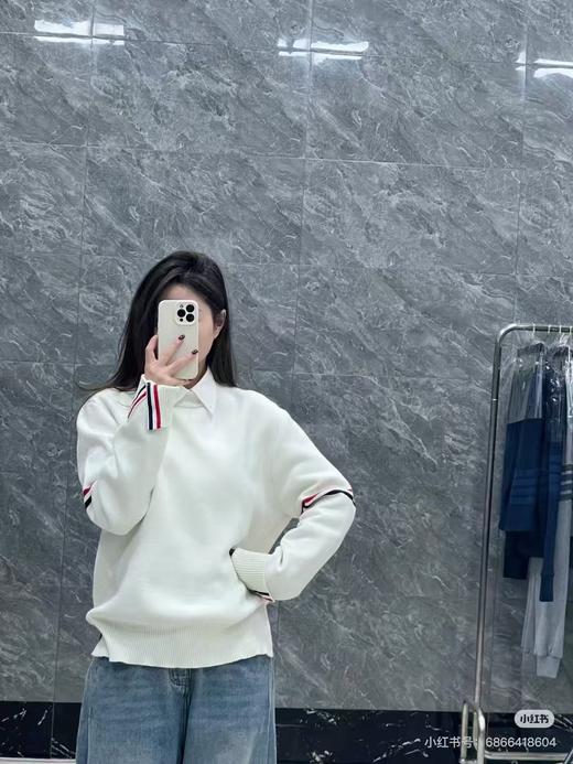 TB毛衣秋冬新款圆领套头休闲厚款粗棒针织衫 商品图0