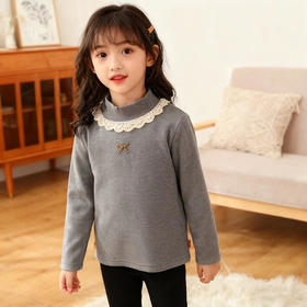 童洛萌女童加绒打底衫秋冬新款儿童洋气长袖上衣冬季内搭女孩卫衣女宝宝80-150