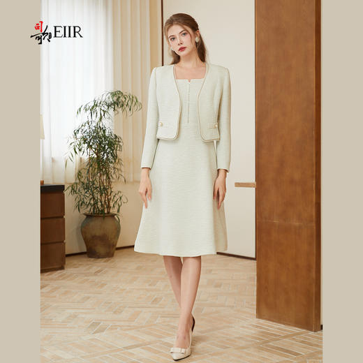 司歌轻奢重磅工艺外套+连衣裙套装真两件套收腰TO921145X 商品图4