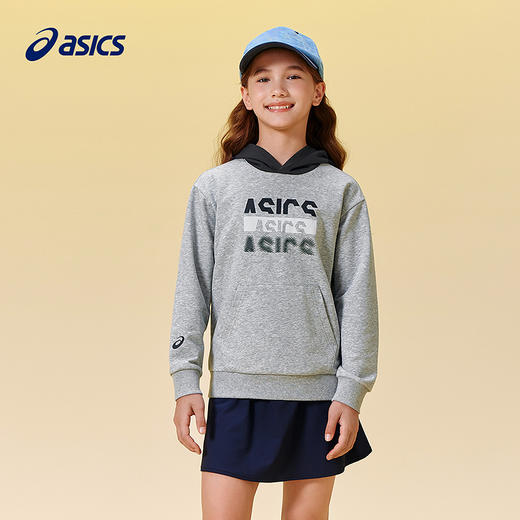 ASICS/亚瑟士童装25年秋季中大童撞色连帽卫衣休闲百搭针织长袖 商品图3