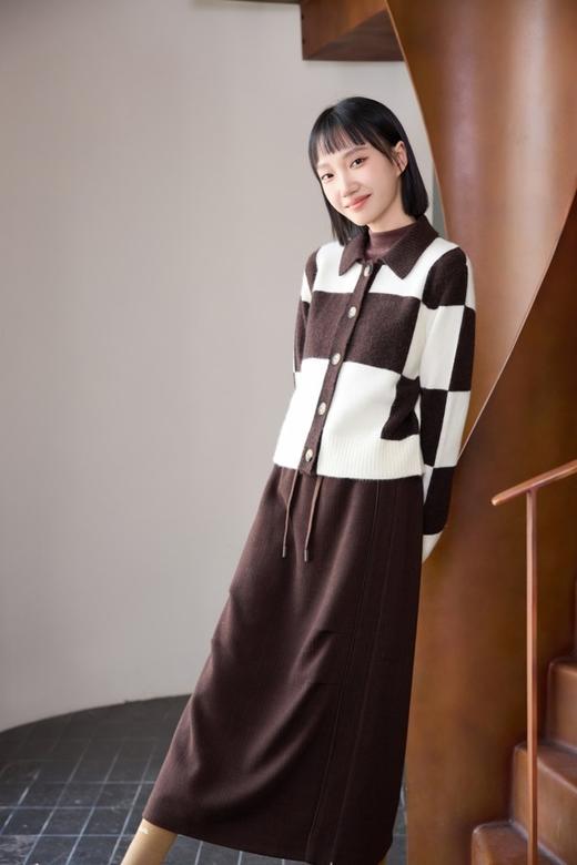 LNNNS 高级设计感拼色格纹潮流开衫外套 21976 商品图3