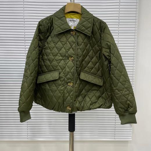 D121016女士绗缝防泼水菱格翻领单排扣棉服夹克外套 商品图13
