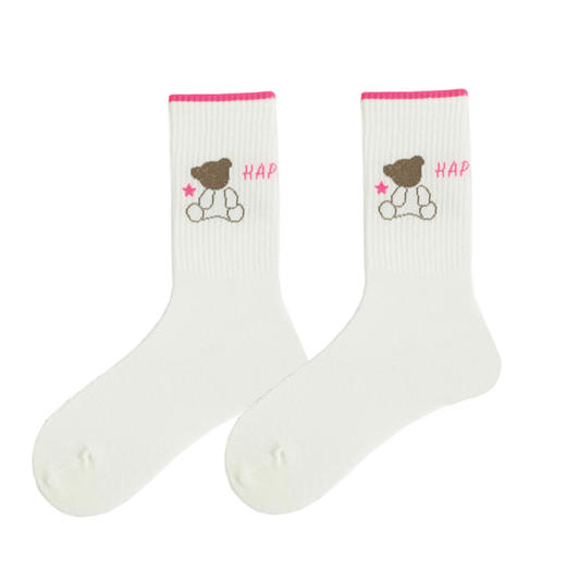 【可积分兑换】【6双】女士/学生中长筒棉袜时尚四季棉袜【2112205/2122202/2112203】 商品图1