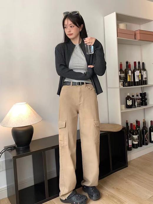 D121031冬季新款立领双拉链针织开衫毛衣显瘦百搭针织外套 商品图11