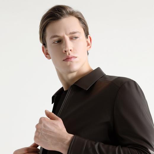 【绵羊皮】柒牌皮衣男2021秋冬新款商务休闲男装翻领皮夹克外套潮121J70040 商品图2