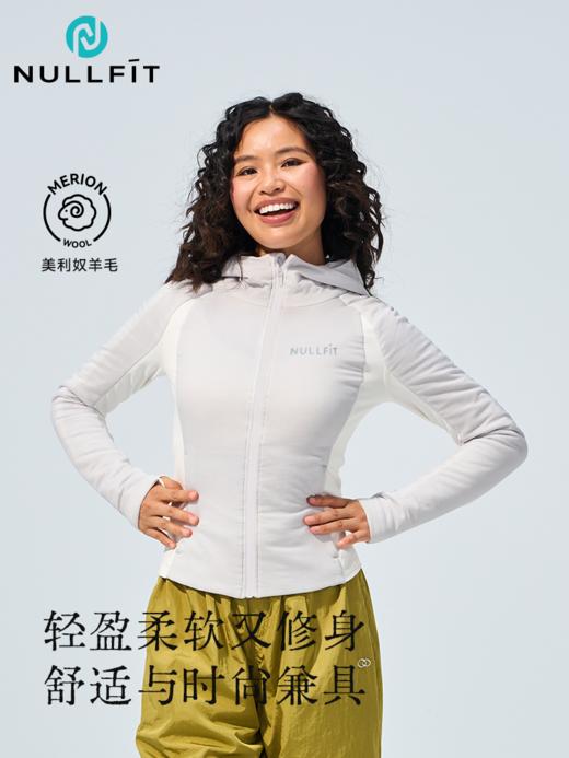 新品🔥NULLFIT可机洗秋冬户外美利诺羊毛棉服女士修身跑步防风保暖外套【tbzg】 商品图2