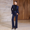 IWY/藏青色高端英伦风系带西装套装秋冬智感蓝调职场气质百搭牛仔蓝西装高腰显瘦直筒裤女CP2558 商品缩略图3