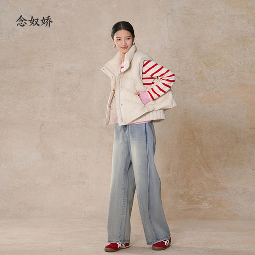 【商场同款】CNK5B85 “氛围条纹控”  纯羊毛条纹毛衫 粉色拼接活泼减龄 商品图12