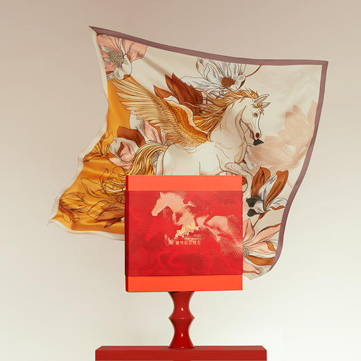 万事利丝绸 X总台文创联名方巾-玉兰赋·颂福 商品图0