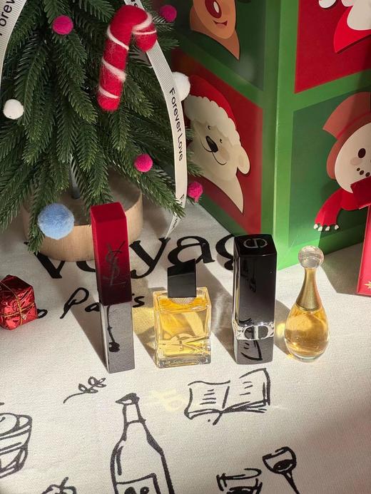 D121019圣诞节礼物丝绒棋盘格礼盒香水+口红礼物 商品图5