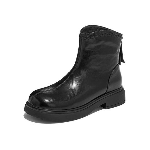 真皮马丁靴女2025秋冬新款百搭靴子女短靴休闲百搭瘦瘦靴时尚女靴 商品图2