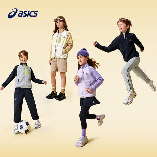 ASICS/亚瑟士童装25年中大童抗静电摇粒绒长袖外套运动插肩袖设计 商品图4