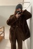 ELLA JADE 经典咖色时髦洋气毛绒皮草外套 21978 商品缩略图0