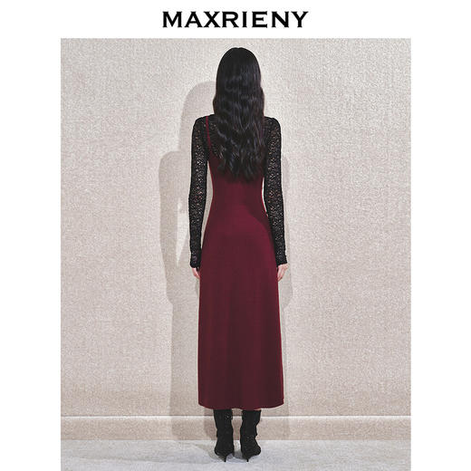 MAXRIENY【商场同款-节庆穿搭】MAXRIENY安哥拉红针织吊带连衣裙(货号:MC85DR805) 商品图3