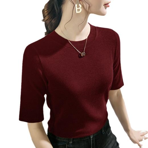 【大牌品质】莫代尔棉圆领中袖上衣 四季可穿内搭显瘦五分袖T恤 商品图4