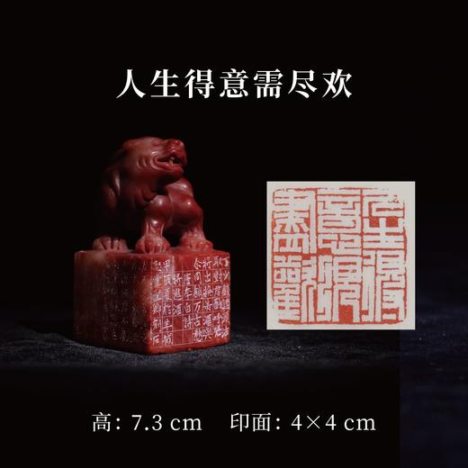 邓圣卿丨人生得意须尽欢 4x4x7.3CM 手工篆刻印章作品 商品图0