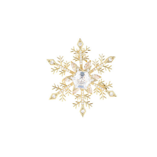 可旋转设计锆石雪花胸针，创意时尚优雅西装外套胸花配饰LY-E-035 商品图4