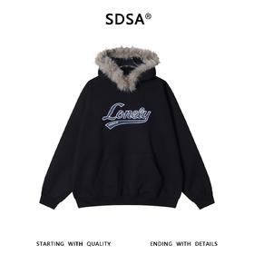 LD516SDSA男士秋冬新款痞帅男装美式潮牌刺绣字母毛领连帽卫衣百搭时尚