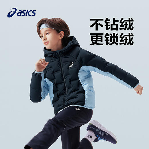 ASICS/亚瑟士童装25年冬季中大童短款百搭羽绒服轻量保暖舒适防水 商品图1