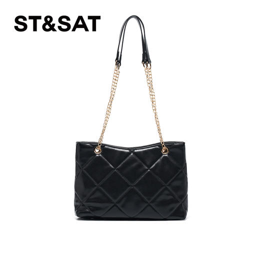 星期六高级感简约菱纹链条托特包SSD521R001 商品图2