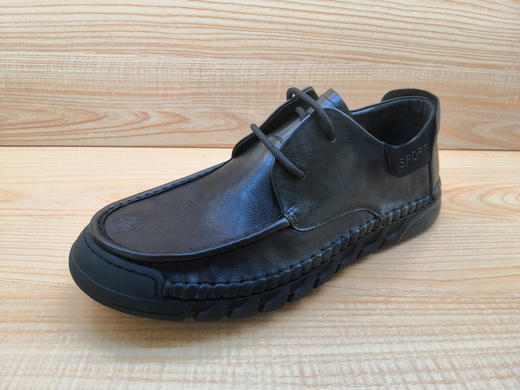 豪行秋季新款男鞋正品真皮简约休闲舒适平底男单鞋12359262 商品图0