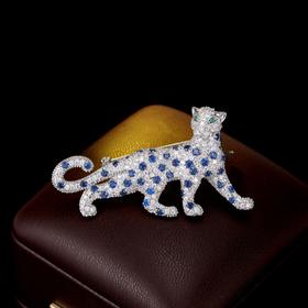 欧美镶嵌锆石奢华时尚豹子胸针，高档创意个性男女通用服装别针配饰LY-F-169