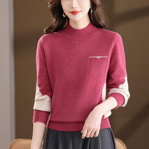 气质打底衫洋气时尚本命年红毛衣，宽松显瘦洋气妈妈上衣CC-101-26046 商品图3