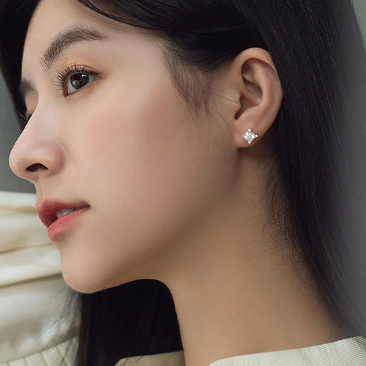 ［东方爱意］18K金钻石耳饰#闪亮 商品图1