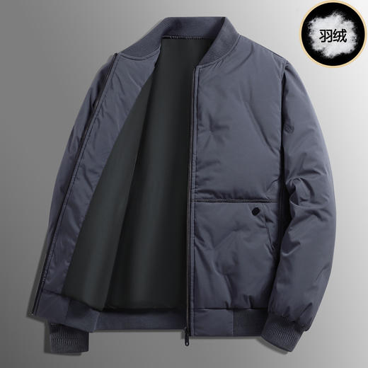 【秋冬灰鸭绒羽绒服】男商务立领羽绒服男翻领时尚保暖棒球领羽绒服 商品图0