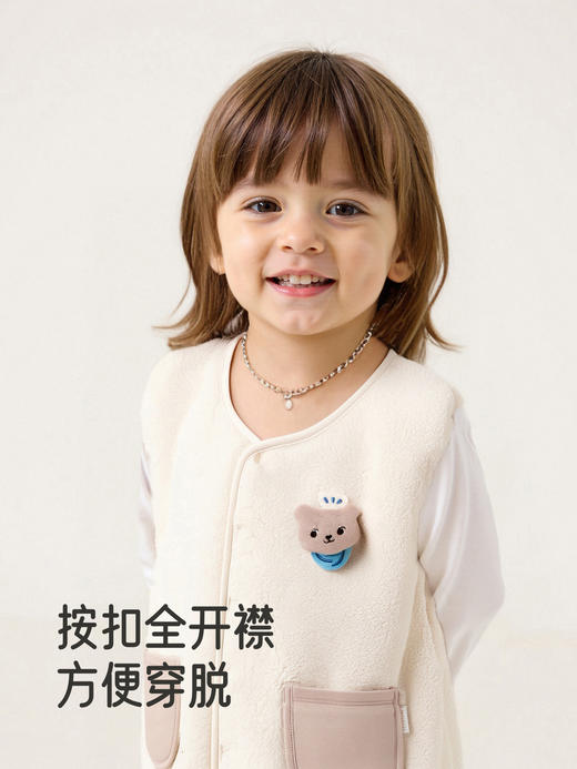 英氏婴儿马甲冬季新款男女宝宝加绒保暖外穿儿童背心YZJGJ3R006A 商品图2