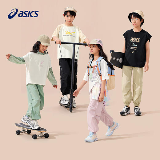 ASICS/亚瑟士童装2025年夏季新款男女童运动轻潮吸湿速干梭织长裤 商品图4