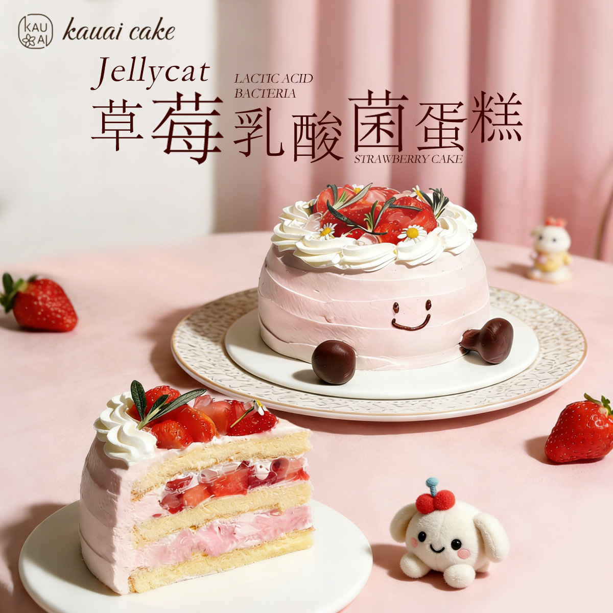 烤爱【草莓季】·jellycat草莓乳酸菌·草莓蛋糕生日蛋糕系列 下午茶聚会生日节日【仅限深圳同城配送】