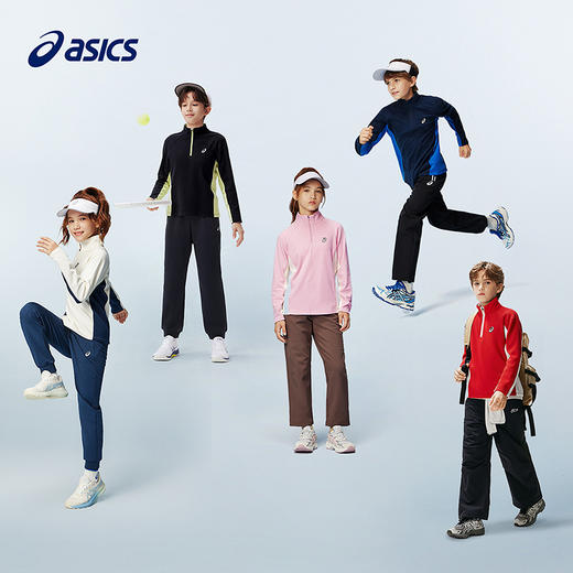 ASICS/亚瑟士童装25年冬季儿童半拉链拼色长袖吸湿发热保暖舒适 商品图4