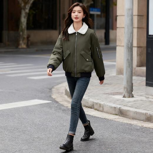 Schenvega标*商城同款羊羔毛翻领棉衣机车服外套B1-M333 商品图6