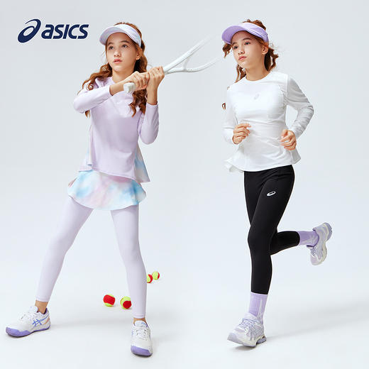 ASICS/亚瑟士儿童女童2026新款长袖T恤拼接吸湿速干弹力舒适 商品图4