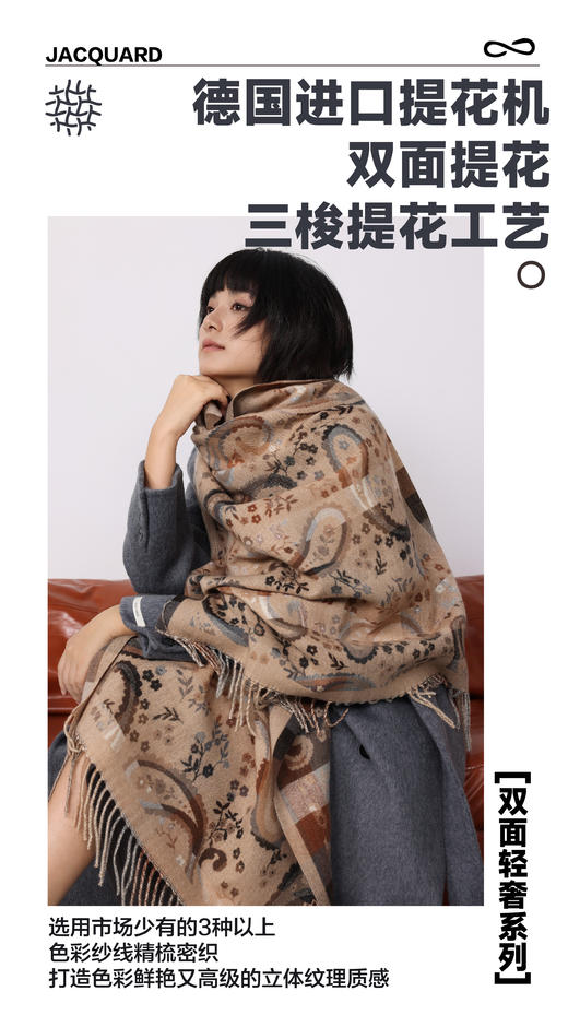 【多妈团购 重磅明星款围巾（极简主义/双面轻奢系列 ）送礼袋】蓝盈莹、车晓推荐，超软儒手感 软如婴儿肌肤，轻奢感拉满！绵羊毛精细混纺柔软又细腻，双面可戴，可做披肩~可以做围脖-爱买买 商品图1