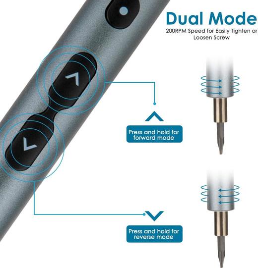 荷兰 SEVENMORE 精密工具 28合1电动螺丝刀 微型多功能 正反转带LED灯 手机 手表 笔记本维修 商品图1