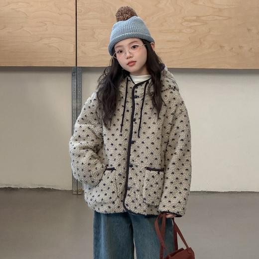 二店y 【5272】喜慕~韩国单 ，羊羔绒夹棉连帽外套 厚外套 商品图7