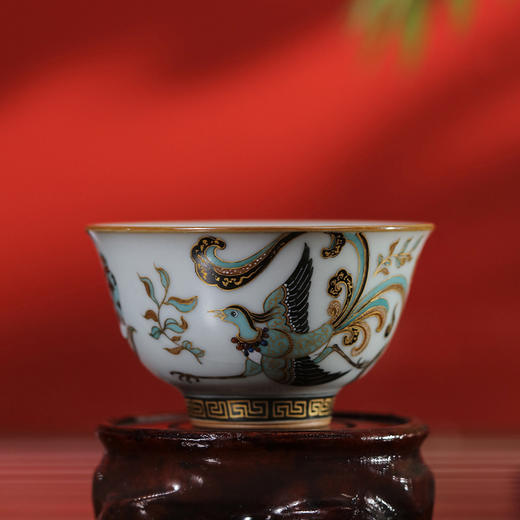 问鼎汝瓷鼎峰系列凤凰纹（月白精工复刻款雨尘杯） 商品图2