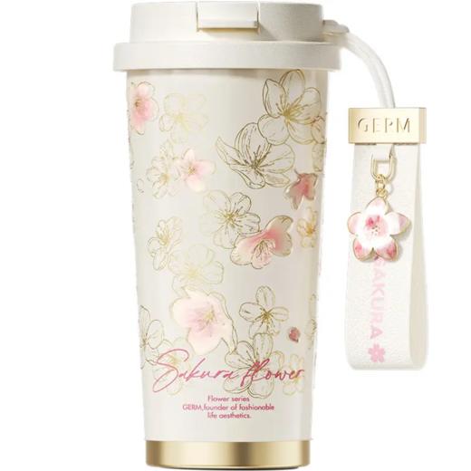 格米（germ）女士保温杯新款樱花系列316不锈钢水杯高颜值礼物双饮杯子吸管杯 樱花色500ml 商品图5