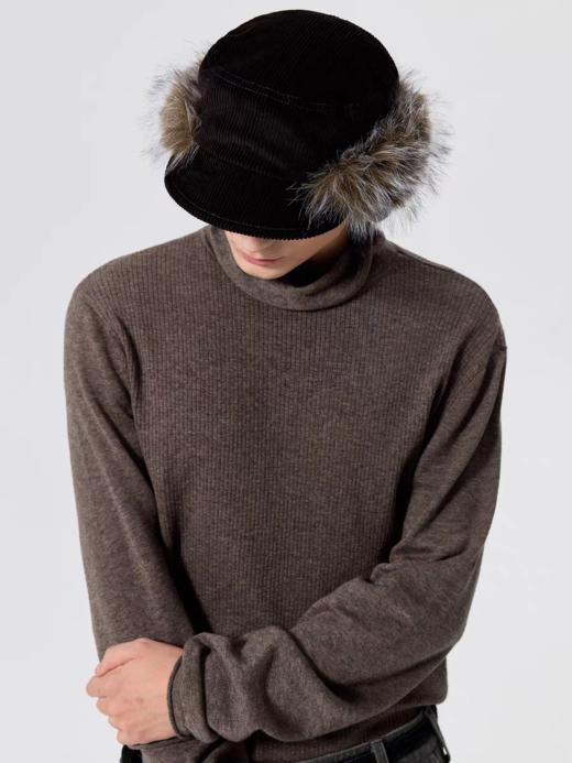 Simple Project/A25265/染尖毛灯芯绒平顶护耳帽 商品图3