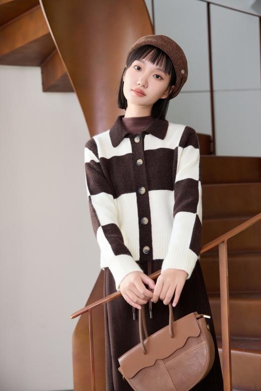 LNNNS 高级设计感拼色格纹潮流开衫外套 21976 商品图2