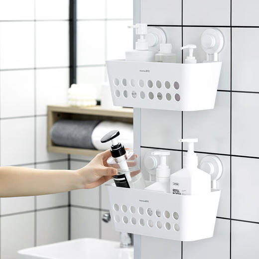 茶花 卡乐免打孔吸壁收纳篮 255008 商品图7