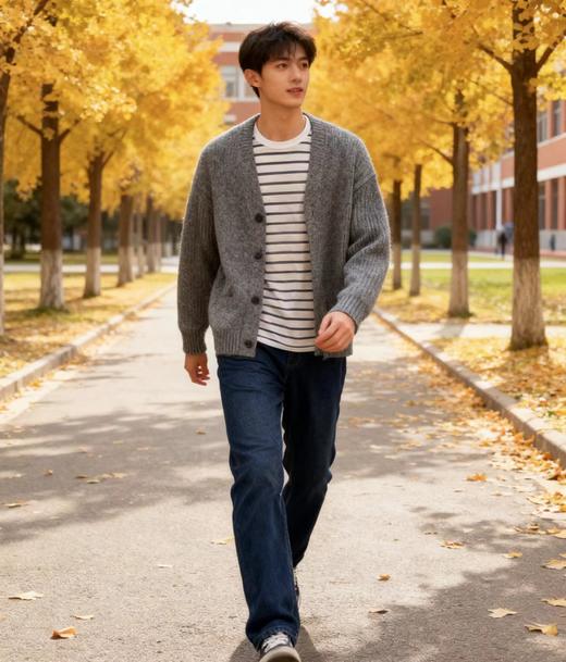 D121026秋冬款时尚休闲商务男士百搭加绒牛仔裤 商品图5