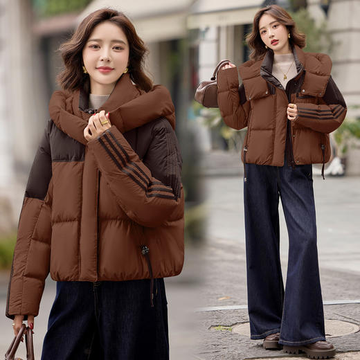 小个子羽绒服女短款，气质显瘦连帽白鸭绒外套HR-LHEZ5135 商品图1