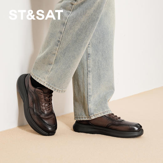 星期六男士舒适通勤休闲系带皮鞋SSD3122029 商品图1