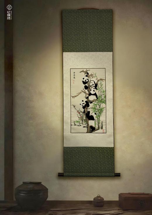 真丝织锦-步步高卷轴竹枝憨聚 商品图1