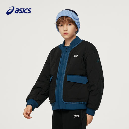 ASICS/亚瑟士童装25年防泼水潮流夹棉棒球夹克撞色假两件时尚百搭 商品图1