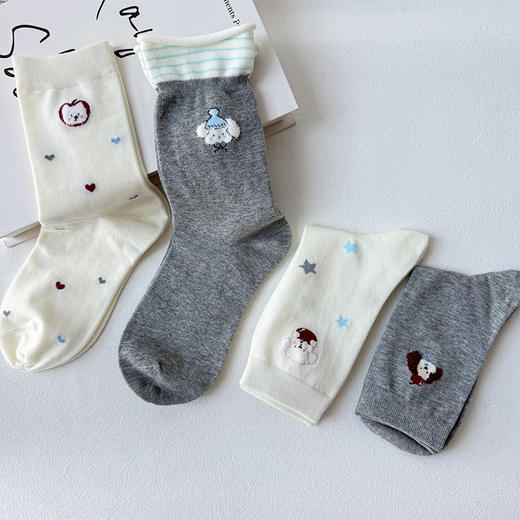 基础-简约灰色小狗中筒袜-纪念日百货门店同款168043611 商品图1