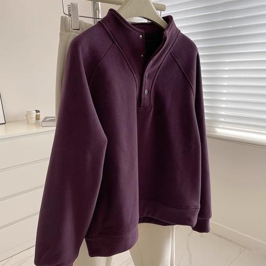 美式复古加厚双面澳粒绒立领套头卫衣 商品图6